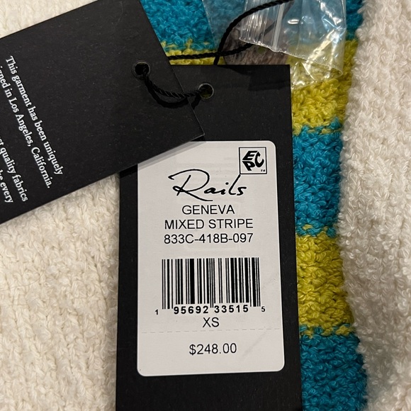 Rails Geneva mixed stripe v neck cardigan sweater size XS NWT - Picture 9 of 12